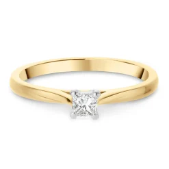 Beaverbrooks 18ct Yellow Gold Princess Diamond Solitaire Ring