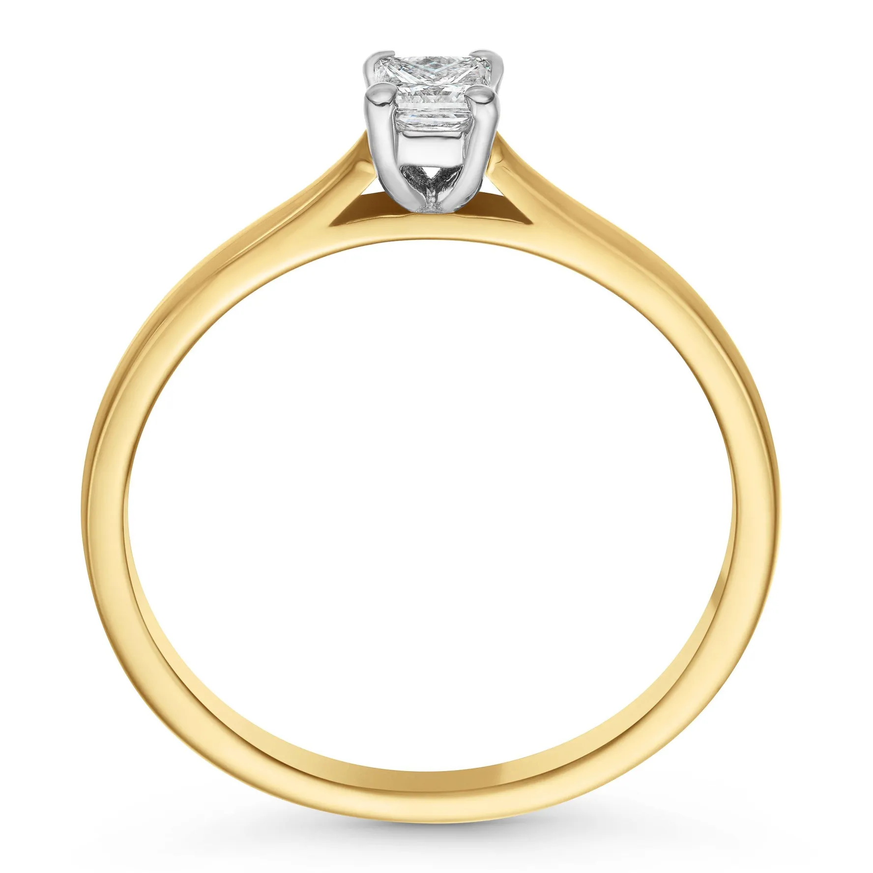 Beaverbrooks 18ct Yellow Gold Princess Diamond Solitaire Ring