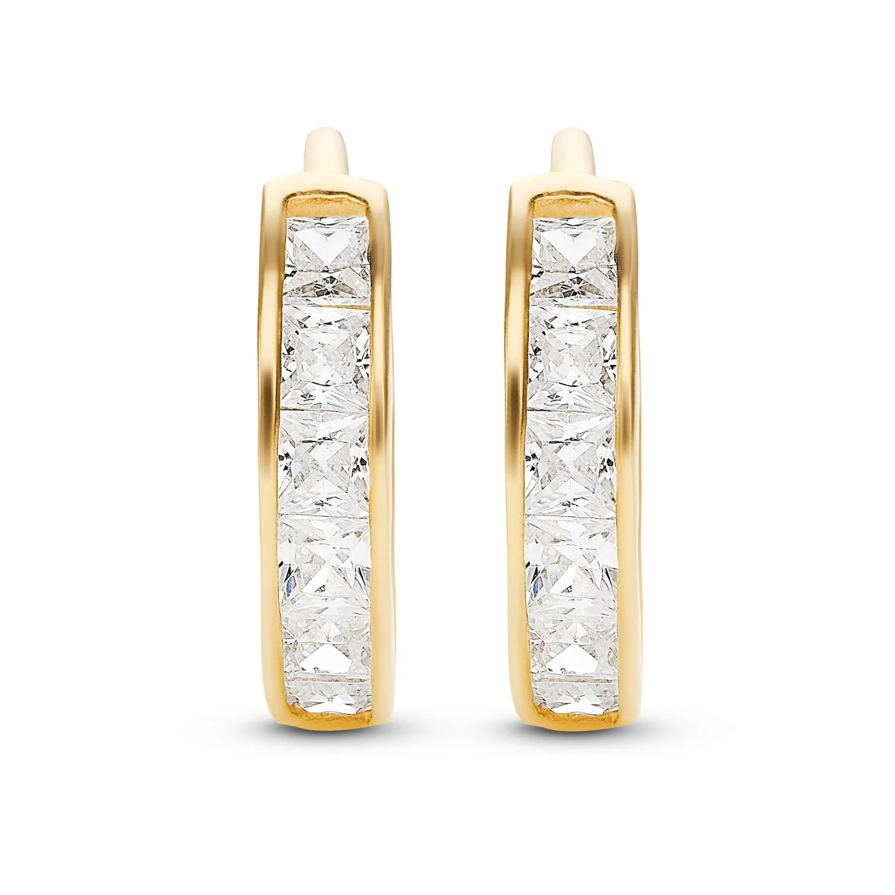 Beaverbrooks 9ct Yellow Gold Cubic Zirconia Hoop Earrings