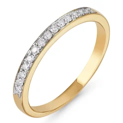 Beaverbrooks 18ct Yellow Gold Diamond 2mm Half Eternity Ring