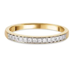 Beaverbrooks 18ct Yellow Gold Diamond 2mm Half Eternity Ring