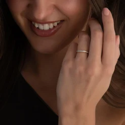 Beaverbrooks 18ct Yellow Gold Diamond 2mm Half Eternity Ring