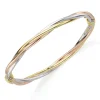 Beaverbrooks 9ct Yellow Gold, White Gold and Rose Gold Twist Bangle