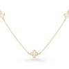 Beaverbrooks 9ct Yellow Gold Mother of Pearl Clover Necklace