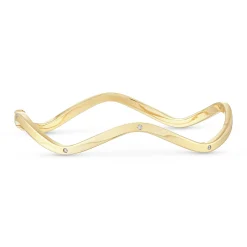 Beaverbrooks 9ct Yellow Gold Diamond Wave Bangle