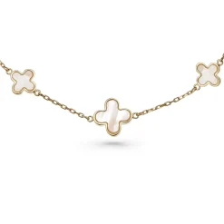Beaverbrooks 9ct Yellow Gold Mother of Pearl Clover Bracelet