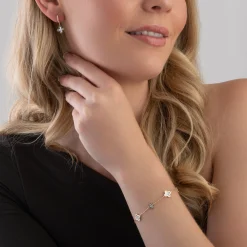 Beaverbrooks 9ct Yellow Gold Mother of Pearl Clover Bracelet