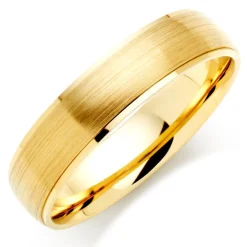 Beaverbrooks 9ct Yellow Gold 5mm Brushed Men's Wedding Ring