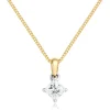 Beaverbrooks 18ct Yellow Gold Princess Cut Diamond Pendant