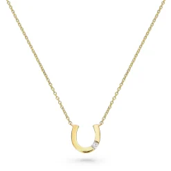 Beaverbrooks 9ct Yellow Gold Diamond Horseshoe Necklace
