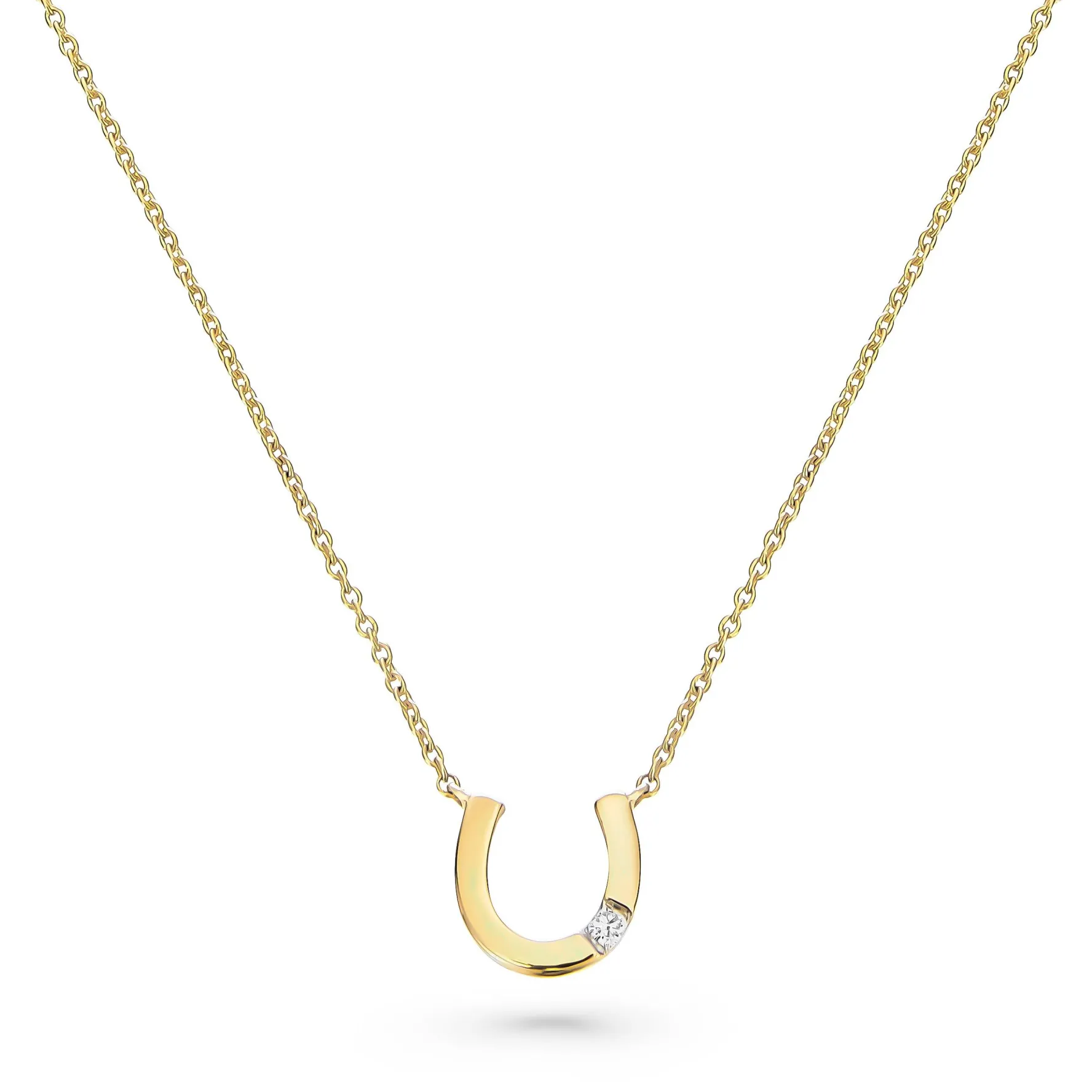 Beaverbrooks 9ct Yellow Gold Diamond Horseshoe Necklace