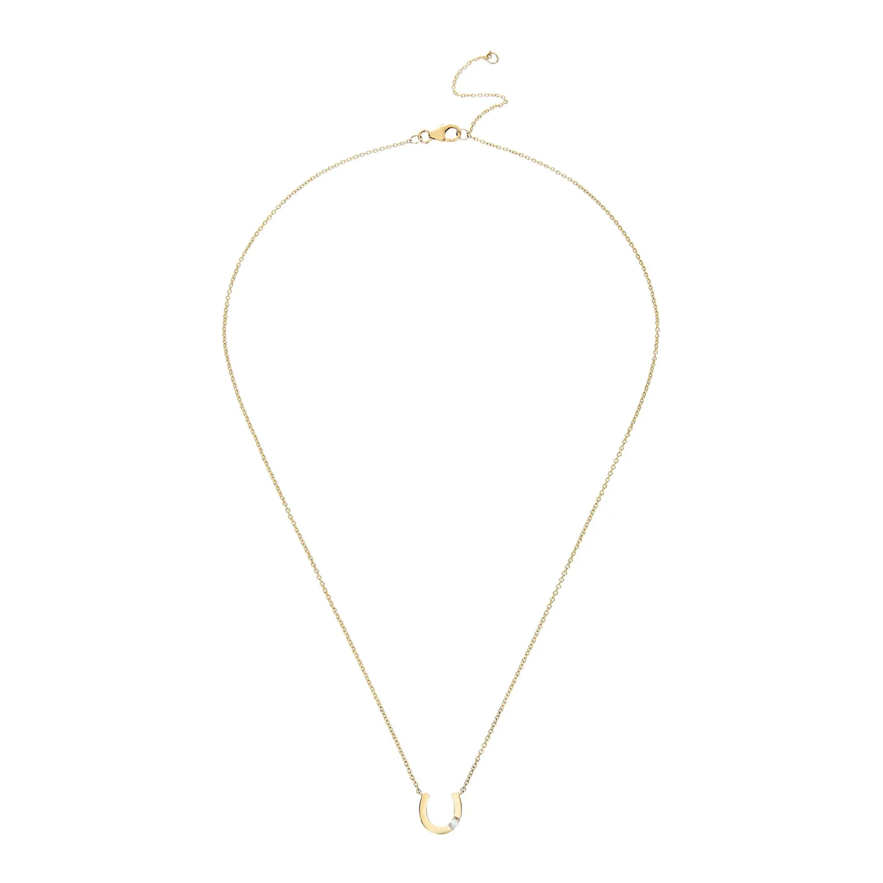 Beaverbrooks 9ct Yellow Gold Diamond Horseshoe Necklace