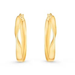 Beaverbrooks 9ct Yellow Gold Twist Hoop Earrings