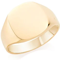 Beaverbrooks 9ct Yellow Gold Cushion Signet Ring