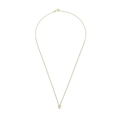 Beaverbrooks 9ct Yellow Gold Diamond Initial E Pendant