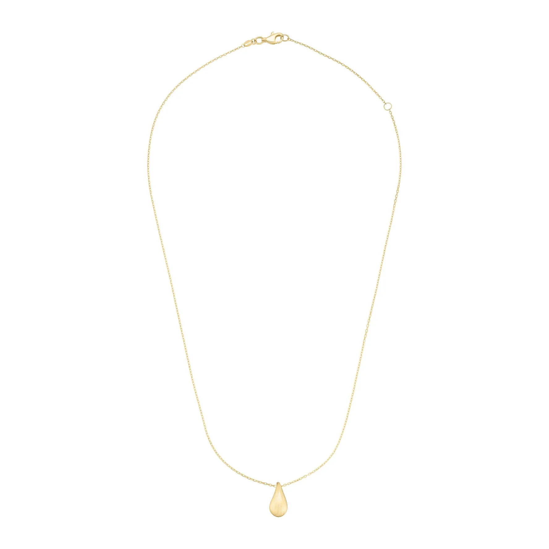 Beaverbrooks 9ct Yellow Gold Etched Teardrop Necklace