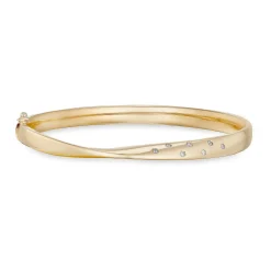 Beaverbrooks 9ct Yellow Gold Diamond Bangle