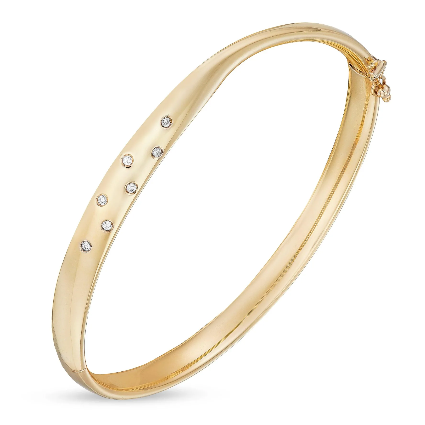 Beaverbrooks 9ct Yellow Gold Diamond Bangle