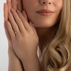 Beaverbrooks 18ct Yellow Gold Diamond Twist Solitaire Ring