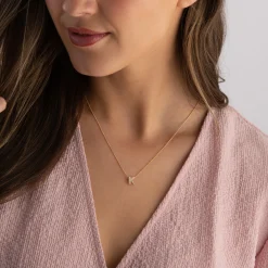 Beaverbrooks 9ct Yellow Gold Diamond Initial K Pendant