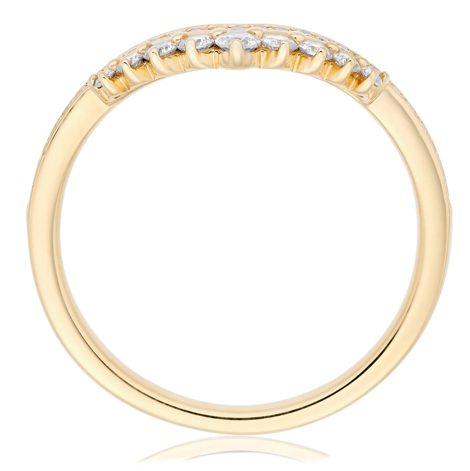 Beaverbrooks 18ct Yellow Gold Diamond Half Eternity Wedding Ring