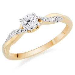 Beaverbrooks 18ct Yellow Gold Diamond Solitaire Ring