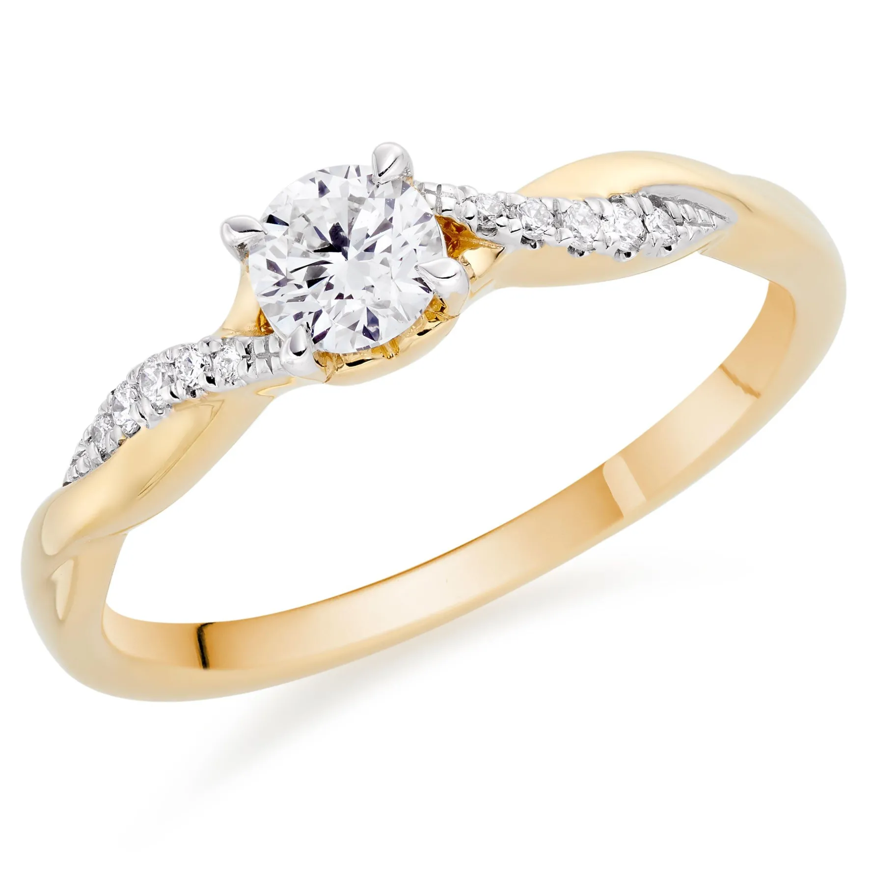 Beaverbrooks 18ct Yellow Gold Diamond Solitaire Ring