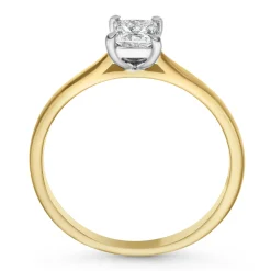 Beaverbrooks 9ct Yellow Gold Princess Diamond Solitaire Ring