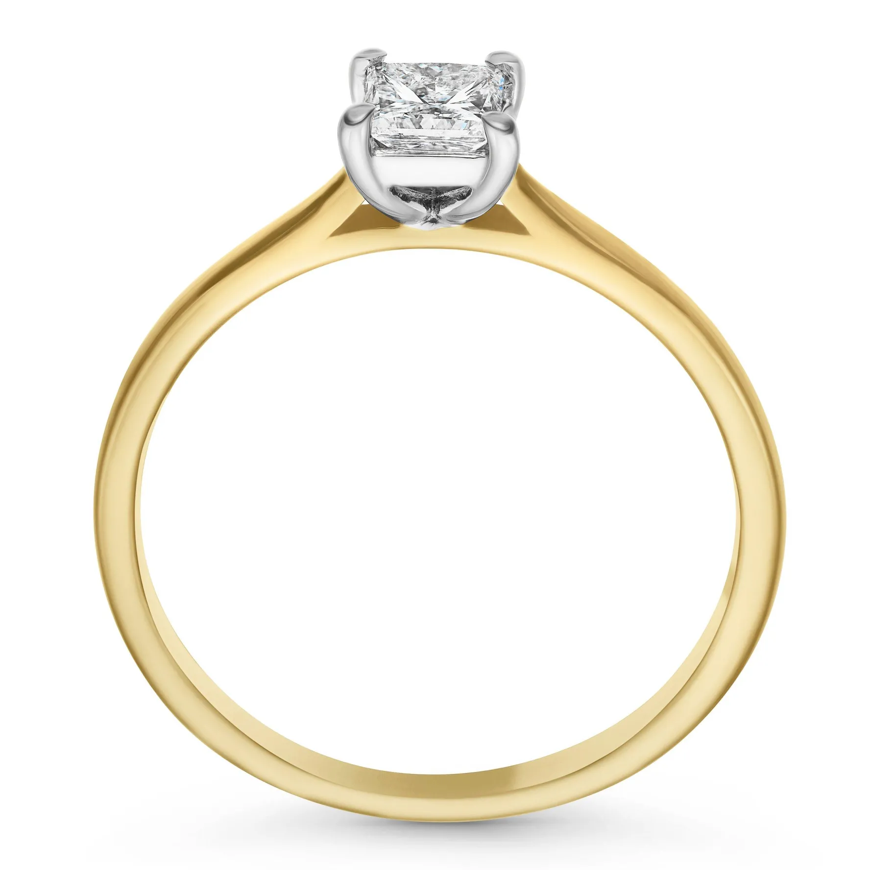 Beaverbrooks 9ct Yellow Gold Princess Diamond Solitaire Ring