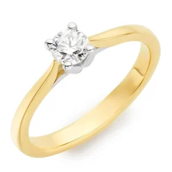 Beaverbrooks 18ct Yellow Gold Diamond Solitaire Ring