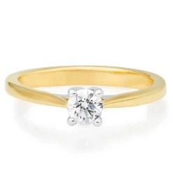 Beaverbrooks 18ct Yellow Gold Diamond Solitaire Ring