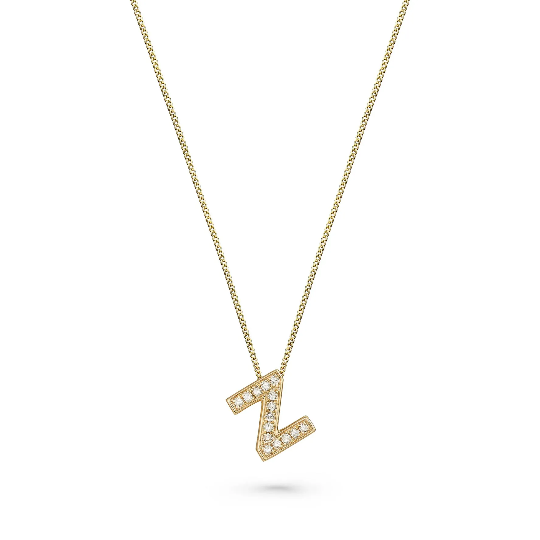 Beaverbrooks 9ct Yellow Gold Diamond Initial Z Pendant