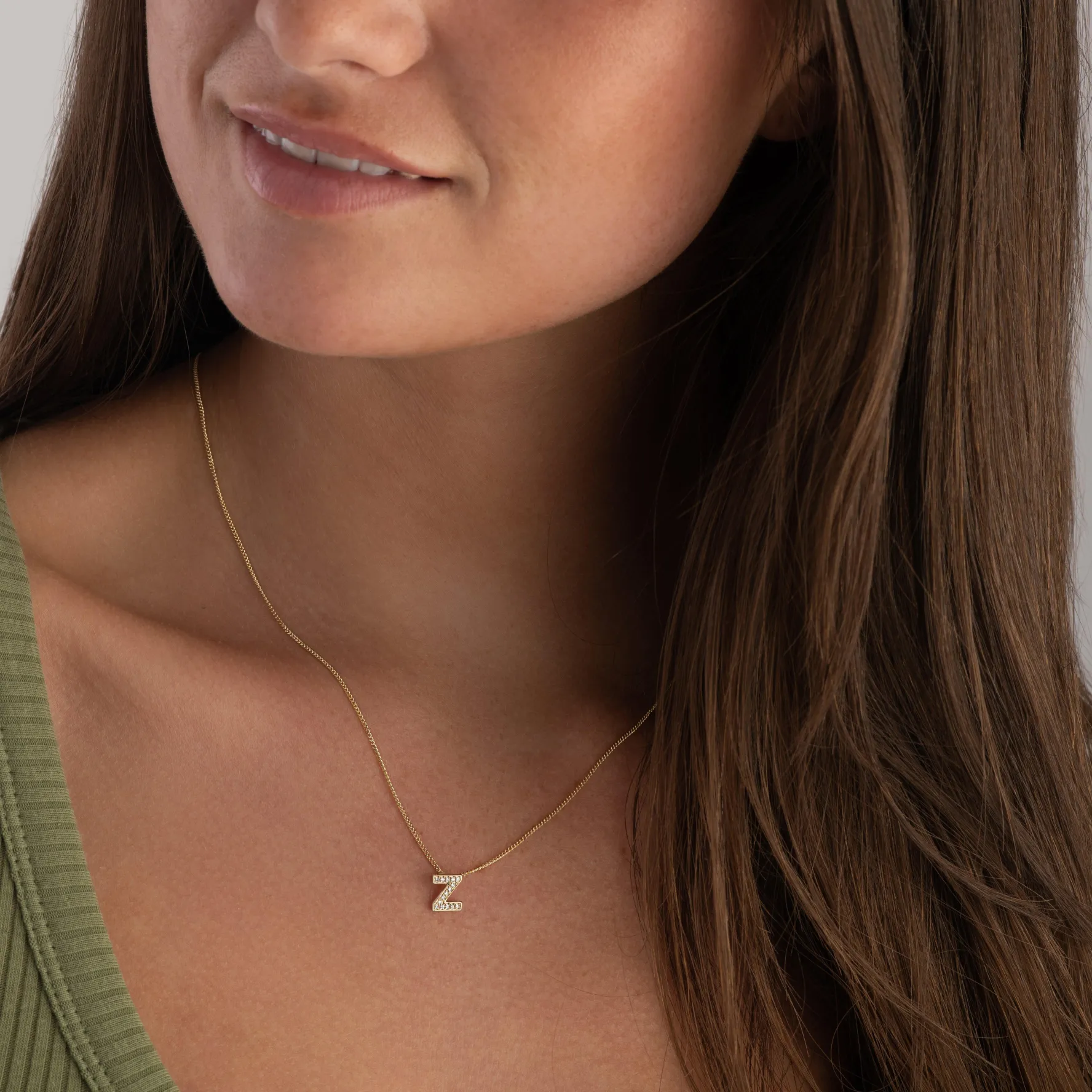Beaverbrooks 9ct Yellow Gold Diamond Initial Z Pendant