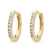 Beaverbrooks 9ct Yellow Gold Diamond Huggie Hoop Earrings