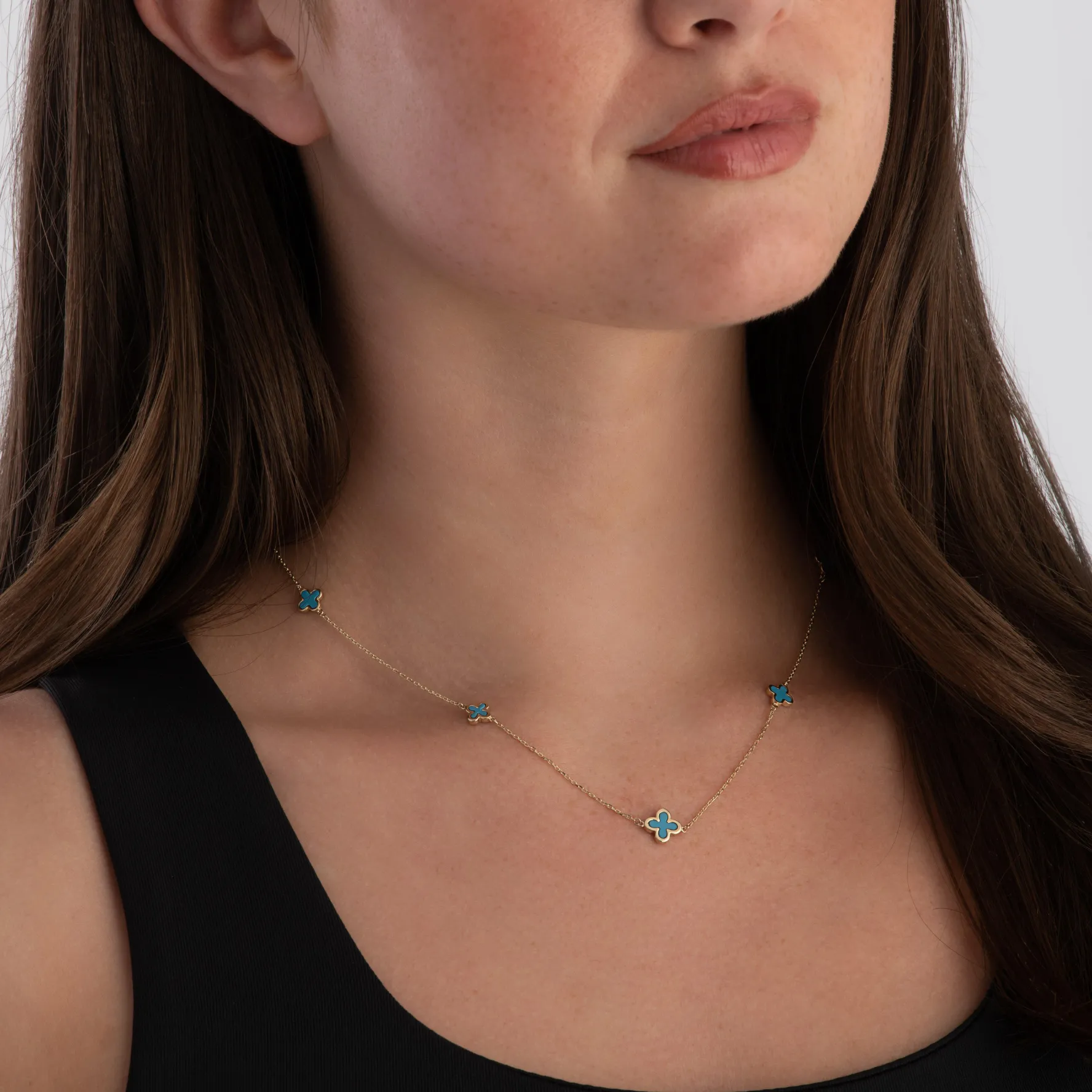 Beaverbrooks 9ct Yellow Gold Clover Necklace