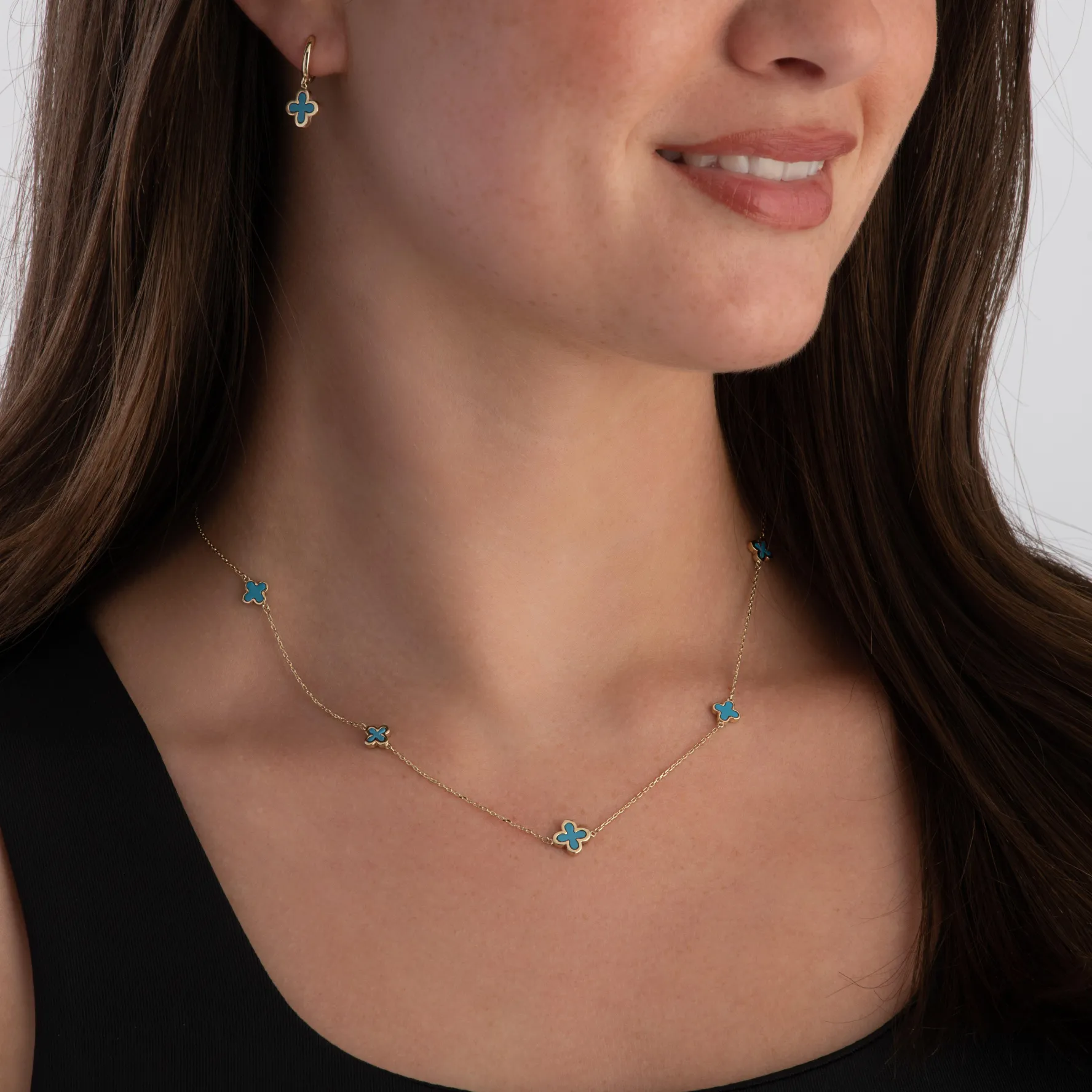 Beaverbrooks 9ct Yellow Gold Clover Necklace