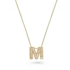 Beaverbrooks 9ct Yellow Gold Diamond Initial M Pendant