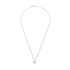 Beaverbrooks 9ct Yellow Gold Diamond Initial M Pendant