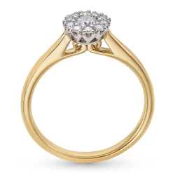Beaverbrooks 18ct Yellow Gold Diamond Halo Engagement Ring