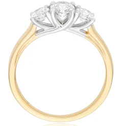 Beaverbrooks 18ct Yellow Gold Diamond Three Stone Ring