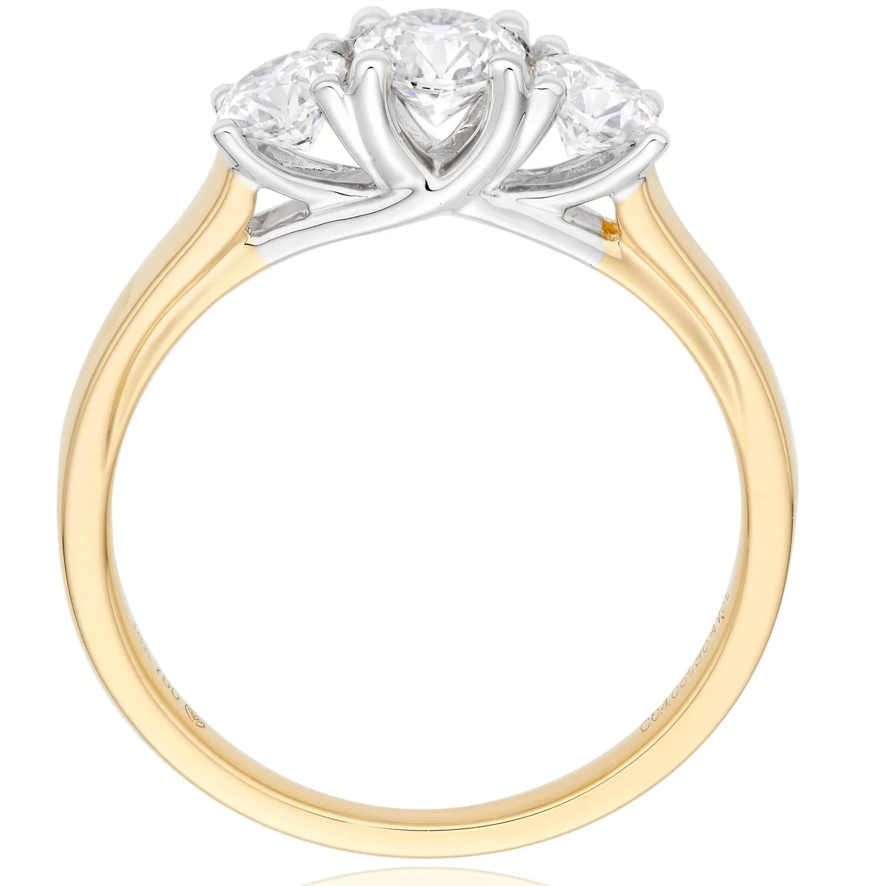 Beaverbrooks 18ct Yellow Gold Diamond Three Stone Ring