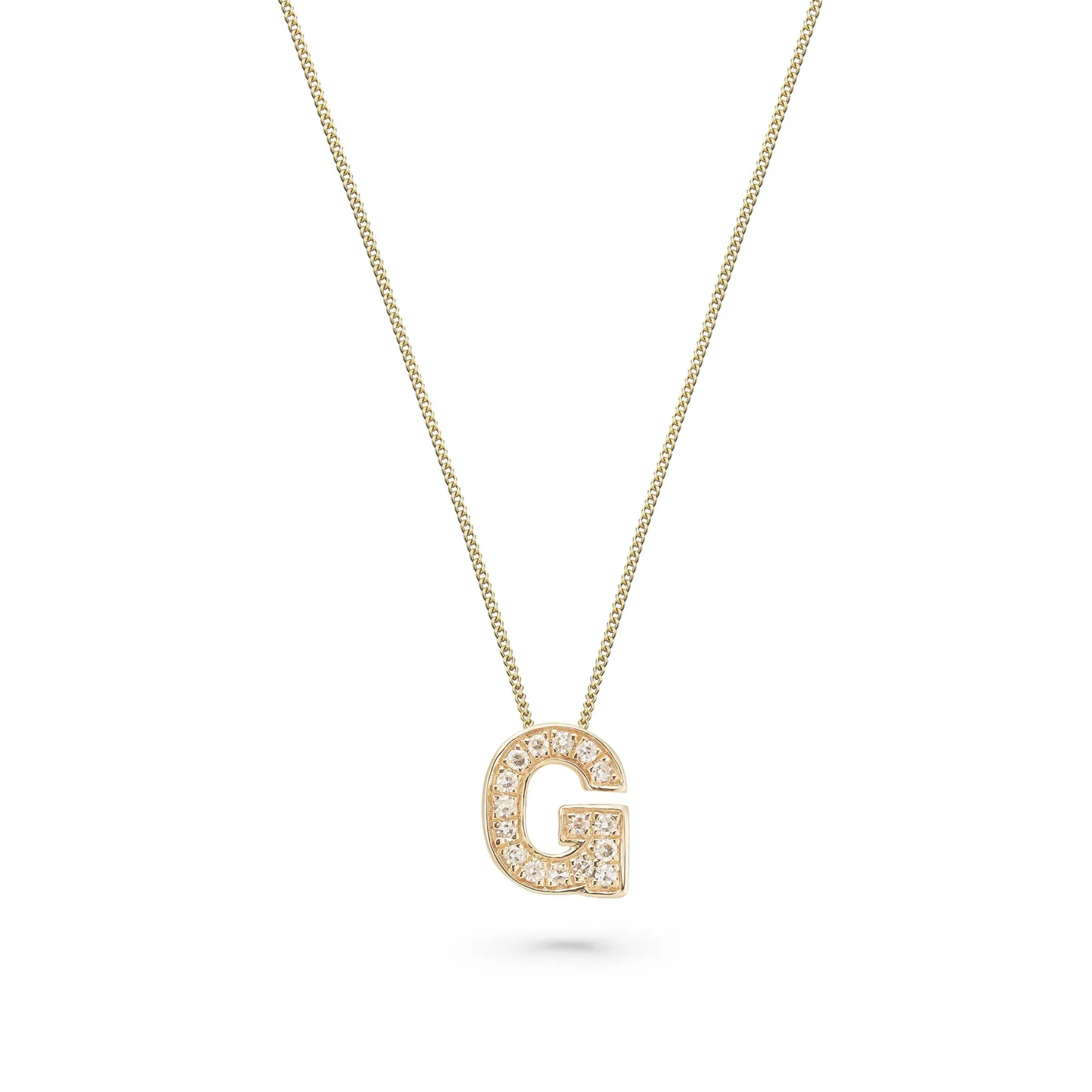 Beaverbrooks 9ct Yellow Gold Diamond Initial G Pendant