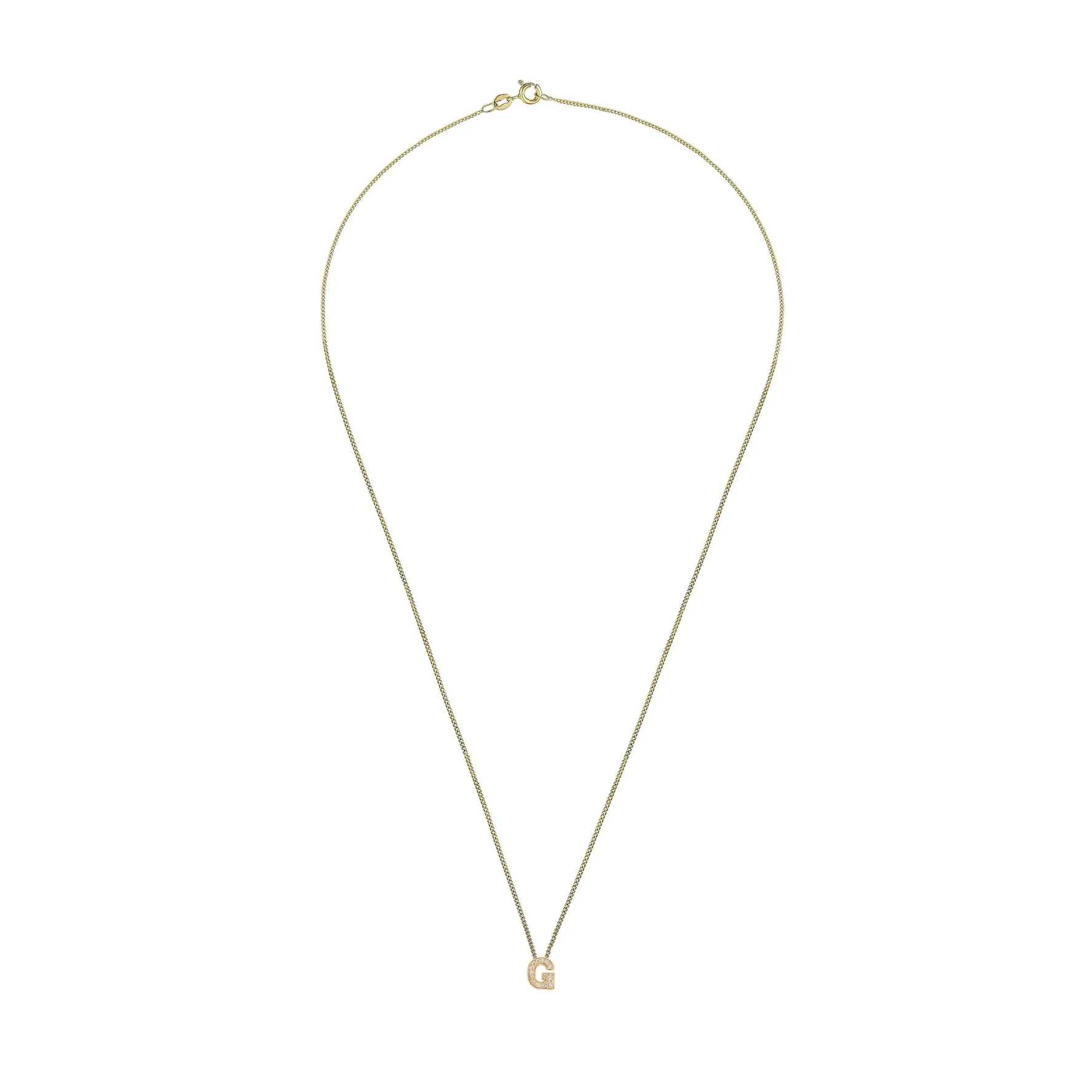 Beaverbrooks 9ct Yellow Gold Diamond Initial G Pendant