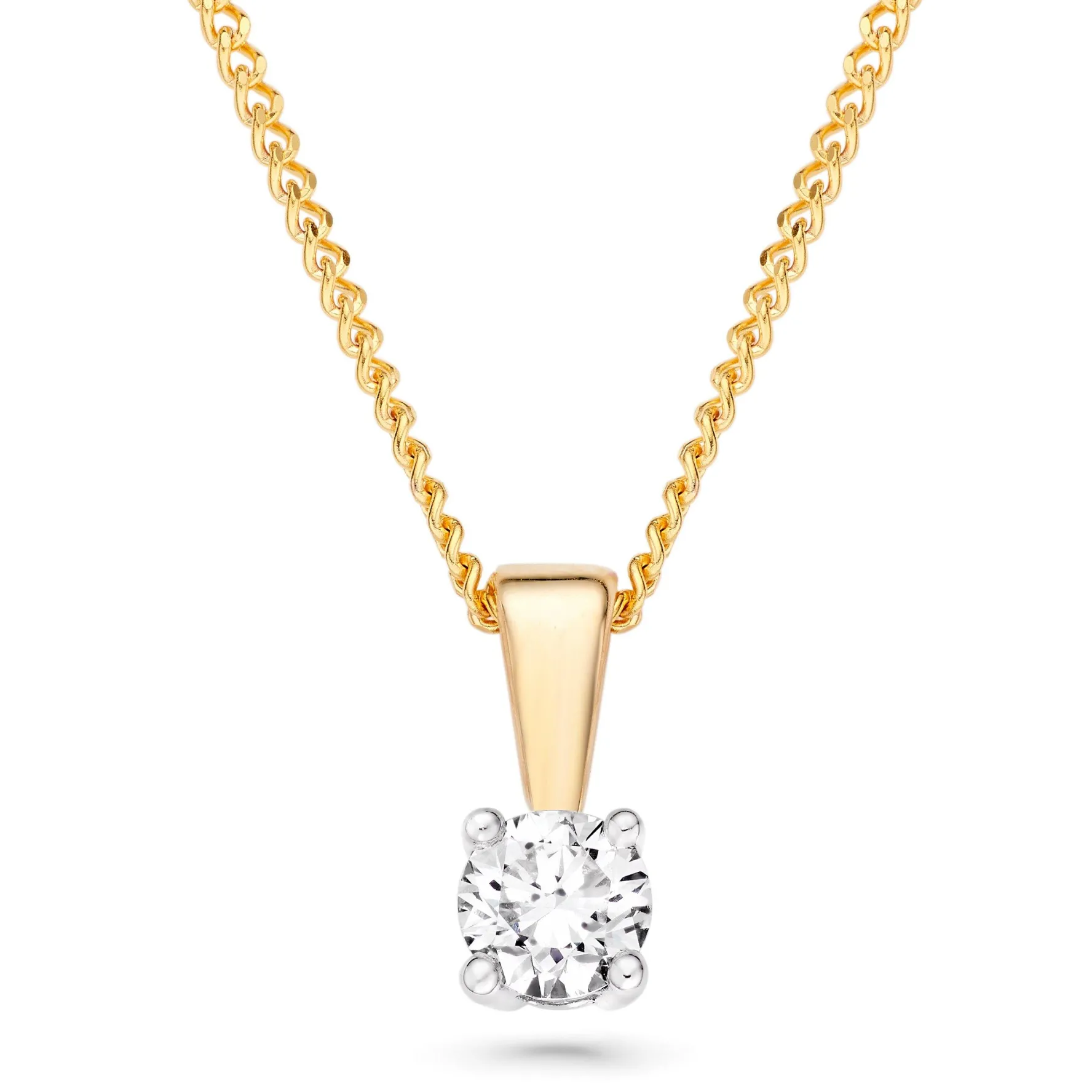 Beaverbrooks 9ct Yellow Gold Diamond Solitaire Pendant