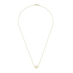 Beaverbrooks 9ct Yellow Gold Mother of Pearl Single Clover Necklace