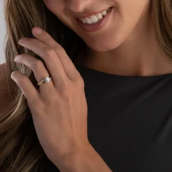 Beaverbrooks 18ct Yellow Gold Diamond Oval Shaped Halo Engagement Ring