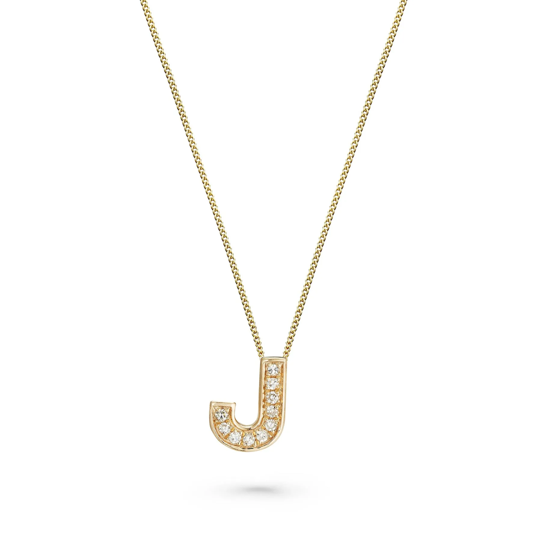 Beaverbrooks 9ct Yellow Gold Diamond Initial J Pendant