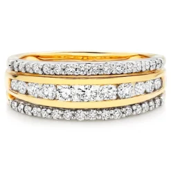 Beaverbrooks 18ct Yellow Gold Diamond 3mm Half Eternity Ring