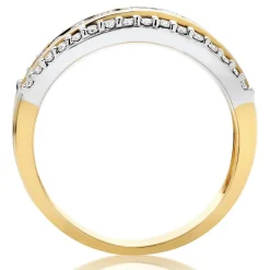 Beaverbrooks 18ct Yellow Gold Diamond 3mm Half Eternity Ring