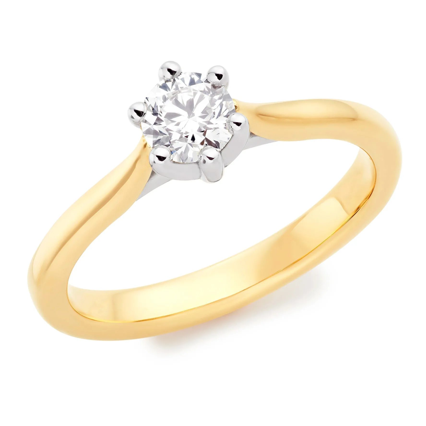 Beaverbrooks 18ct Yellow Gold Diamond Solitaire Ring